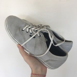 Navy and White Striped Vans Sneakers